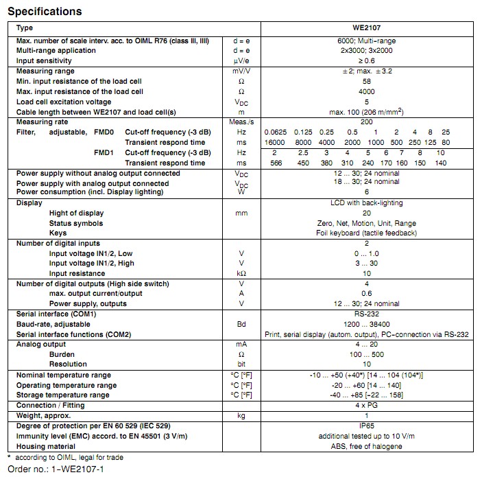 WE2107稱重儀表 WE2107稱重儀表